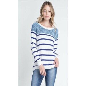 F4Y Women's Long Sleeve Striped Knit Sweater  Size S/M Boutique